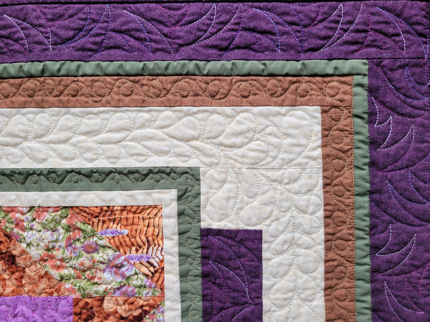 small quilt showing quilting designs