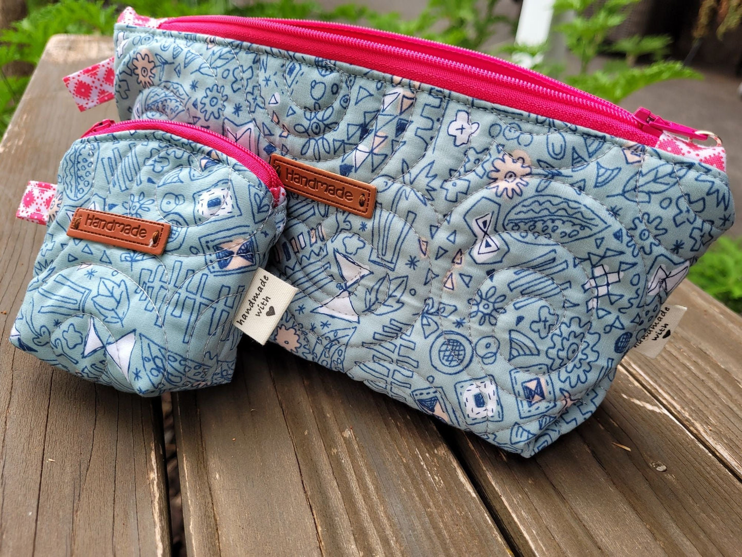 handmade quilted pouch set