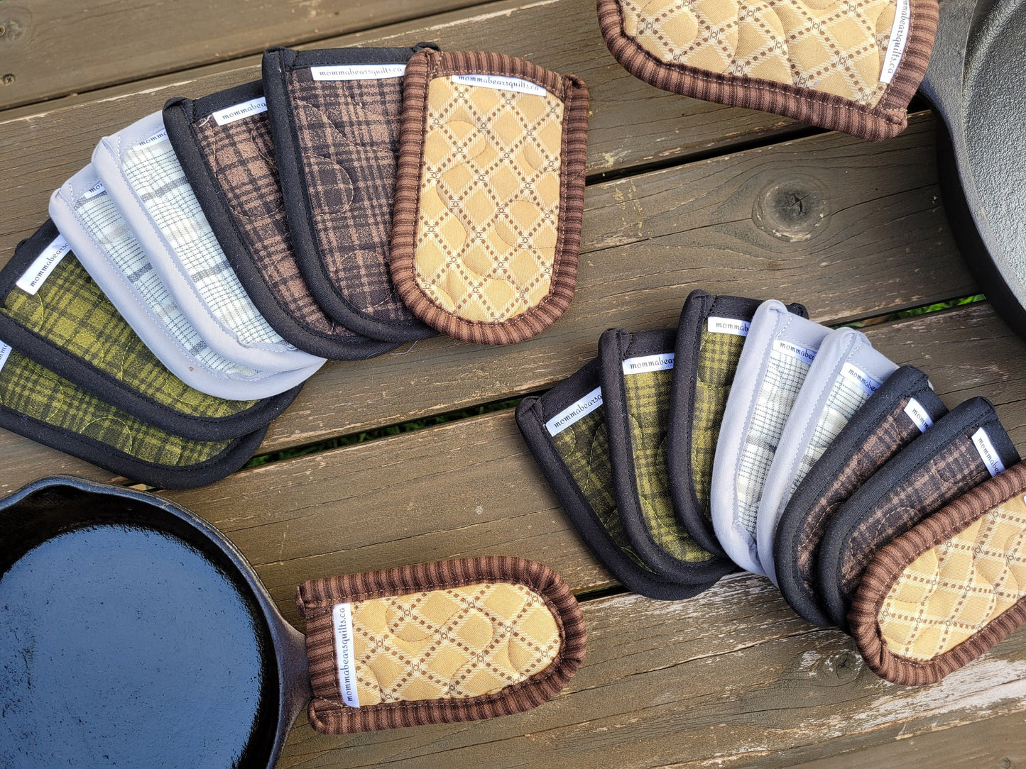 quilted handle covers for cast iron skillet