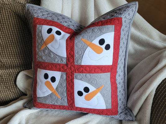 Quilted Snowman Pillow