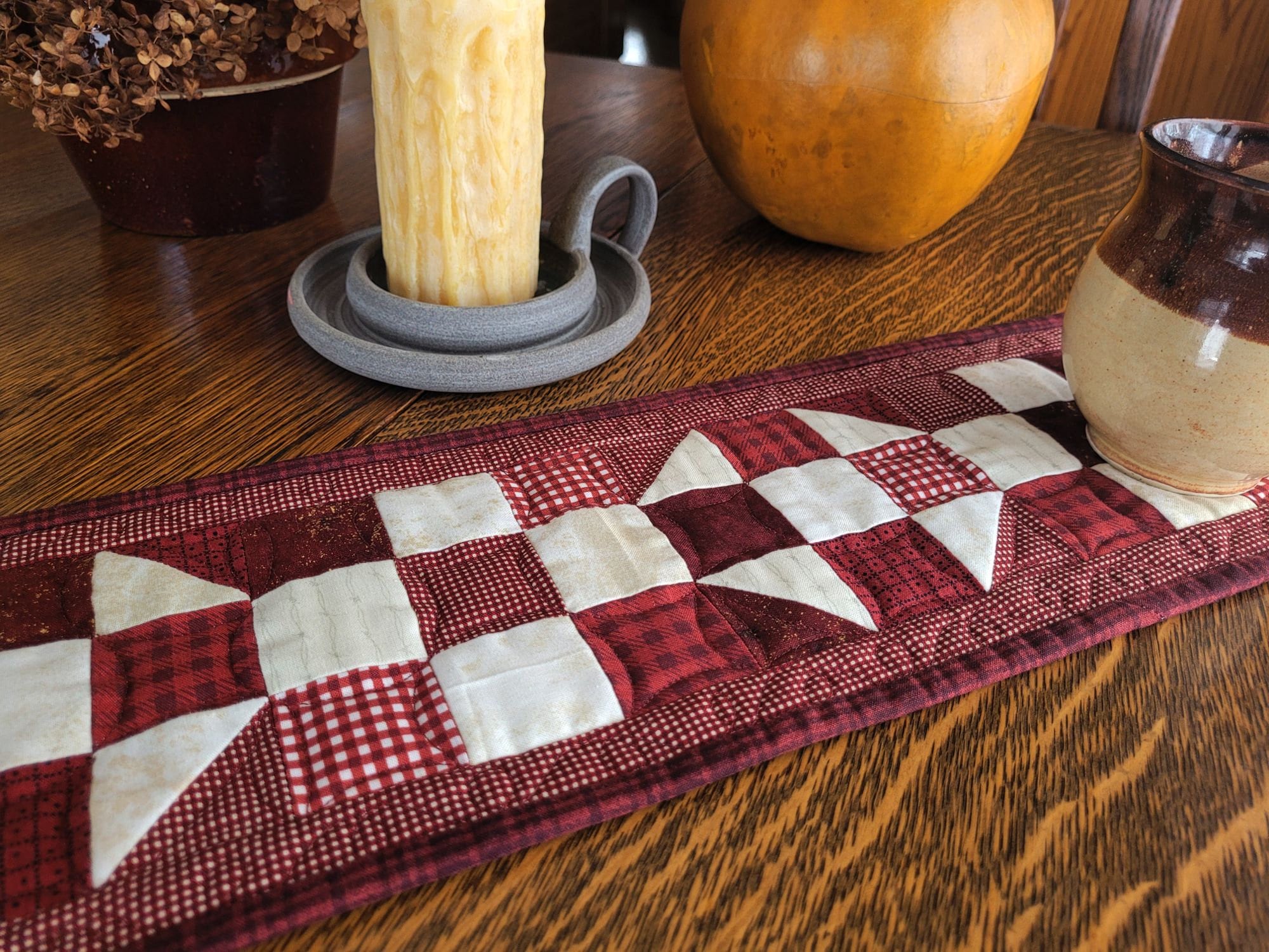small, narrow quilted table runner