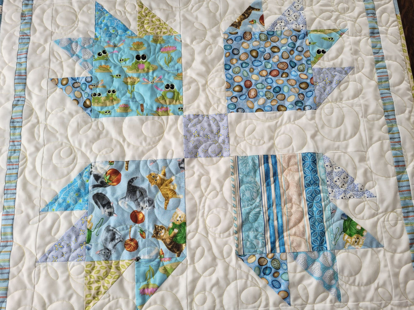 bear paw patchwork baby quilt
