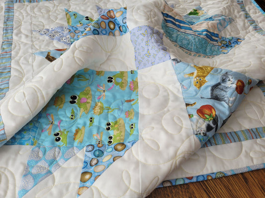 baby quilt with animals